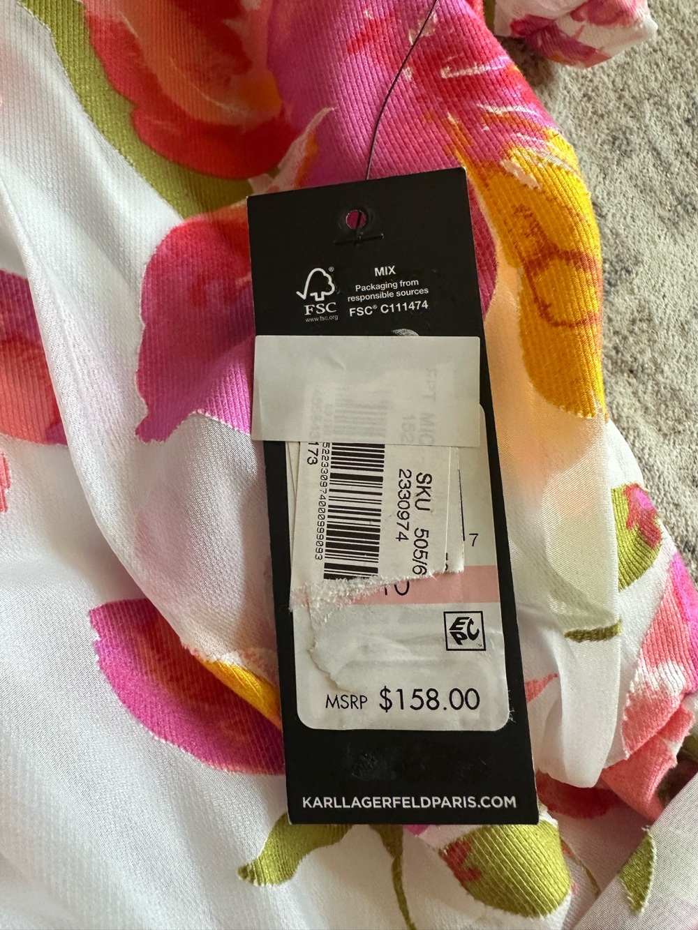 Karl Lagerfeld Paris Floral Chiffon Dress Size 10 NWT - Picture 5 of 6